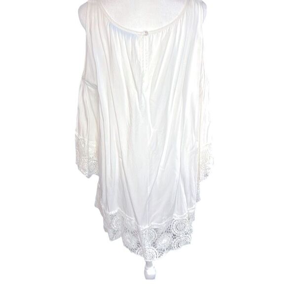 Solitaire Swim Cold Shoulder Lace Cover up Tunic Dress - Picture 2 of 11